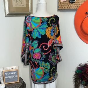 Trina Turk Swimsuit Coverup Mini Batwing Dress